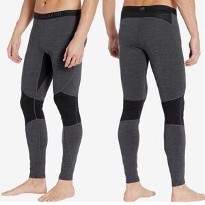 Icebreaker Merino Bodyfit Zone Legging in Gray/Black Size XXL